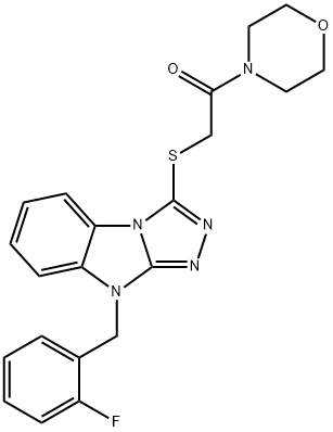 Morpholine, 4-[[[9-[(2-fluorophenyl)methyl]-9H-1,2,4-triazolo[4,3-a]benzimidazol-3-yl]thio]acetyl]- (9CI) Structure