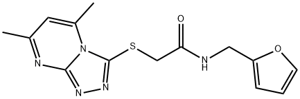 Acetamide, 2-[(5,7-dimethyl-1,2,4-triazolo[4,3-a]pyrimidin-3-yl)thio]-N-(2-furanylmethyl)- (9CI) 구조식 이미지