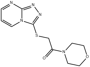 Morpholine, 4-[(1,2,4-triazolo[4,3-a]pyrimidin-3-ylthio)acetyl]- (9CI) 구조식 이미지