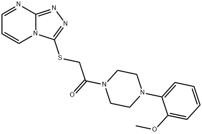 Piperazine, 1-(2-methoxyphenyl)-4-[(1,2,4-triazolo[4,3-a]pyrimidin-3-ylthio)acetyl]- (9CI) 구조식 이미지