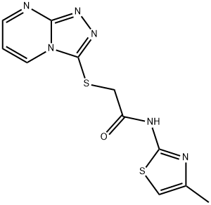 Acetamide, N-(4-methyl-2-thiazolyl)-2-(1,2,4-triazolo[4,3-a]pyrimidin-3-ylthio)- (9CI) 구조식 이미지