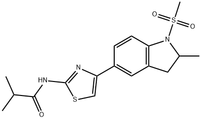 Propanamide, N-[4-[2,3-dihydro-2-methyl-1-(methylsulfonyl)-1H-indol-5-yl]-2-thiazolyl]-2-methyl- (9CI) Structure