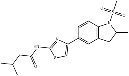 Butanamide, N-[4-[2,3-dihydro-2-methyl-1-(methylsulfonyl)-1H-indol-5-yl]-2-thiazolyl]-3-methyl- (9CI) 구조식 이미지