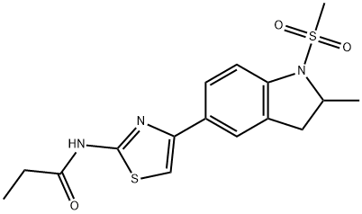 Propanamide, N-[4-[2,3-dihydro-2-methyl-1-(methylsulfonyl)-1H-indol-5-yl]-2-thiazolyl]- (9CI) 구조식 이미지