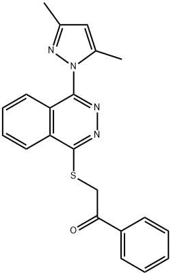Ethanone, 2-[[4-(3,5-dimethyl-1H-pyrazol-1-yl)-1-phthalazinyl]thio]-1-phenyl- (9CI) 구조식 이미지