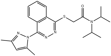 Acetamide, 2-[[4-(3,5-dimethyl-1H-pyrazol-1-yl)-1-phthalazinyl]thio]-N,N-bis(1-methylethyl)- (9CI) 구조식 이미지