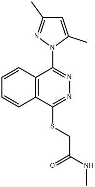 Acetamide, 2-[[4-(3,5-dimethyl-1H-pyrazol-1-yl)-1-phthalazinyl]thio]-N-methyl- (9CI) 구조식 이미지