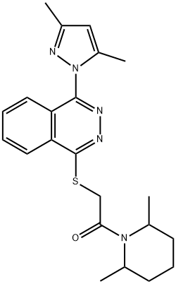 Piperidine, 1-[[[4-(3,5-dimethyl-1H-pyrazol-1-yl)-1-phthalazinyl]thio]acetyl]-2,6-dimethyl- (9CI) 구조식 이미지