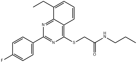 Acetamide, 2-[[8-ethyl-2-(4-fluorophenyl)-4-quinazolinyl]thio]-N-propyl- (9CI) 구조식 이미지