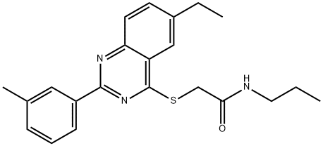 Acetamide, 2-[[6-ethyl-2-(3-methylphenyl)-4-quinazolinyl]thio]-N-propyl- (9CI) Structure