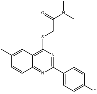 Acetamide, 2-[[2-(4-fluorophenyl)-6-methyl-4-quinazolinyl]thio]-N,N-dimethyl- (9CI) Structure