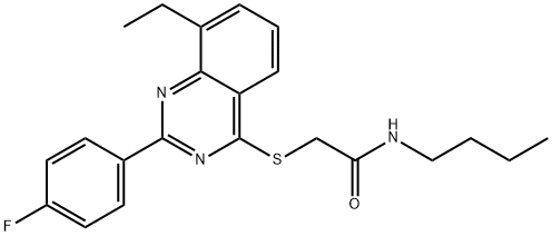 Acetamide, N-butyl-2-[[8-ethyl-2-(4-fluorophenyl)-4-quinazolinyl]thio]- (9CI) 구조식 이미지
