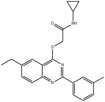 Acetamide, N-cyclopropyl-2-[[6-ethyl-2-(3-methylphenyl)-4-quinazolinyl]thio]- (9CI) 구조식 이미지