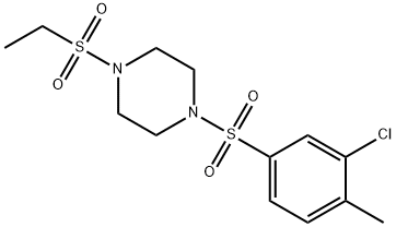Piperazine, 1-[(3-chloro-4-methylphenyl)sulfonyl]-4-(ethylsulfonyl)- (9CI) 구조식 이미지