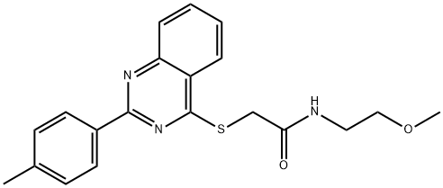 Acetamide, N-(2-methoxyethyl)-2-[[2-(4-methylphenyl)-4-quinazolinyl]thio]- (9CI) Structure