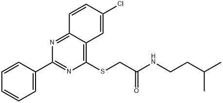 Acetamide, 2-[(6-chloro-2-phenyl-4-quinazolinyl)thio]-N-(3-methylbutyl)- (9CI) Structure