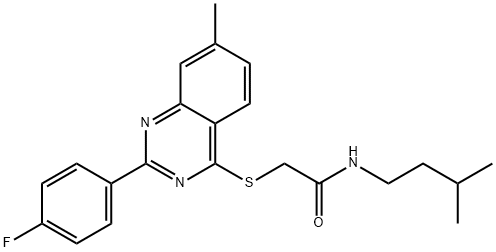 Acetamide, 2-[[2-(4-fluorophenyl)-7-methyl-4-quinazolinyl]thio]-N-(3-methylbutyl)- (9CI) 구조식 이미지