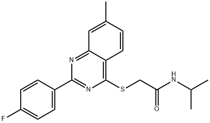 Acetamide, 2-[[2-(4-fluorophenyl)-7-methyl-4-quinazolinyl]thio]-N-(1-methylethyl)- (9CI) Structure