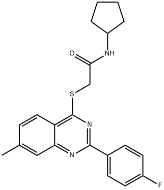 Acetamide, N-cyclopentyl-2-[[2-(4-fluorophenyl)-7-methyl-4-quinazolinyl]thio]- (9CI) 구조식 이미지