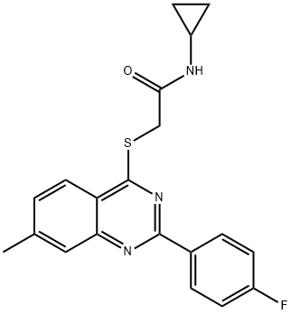 Acetamide, N-cyclopropyl-2-[[2-(4-fluorophenyl)-7-methyl-4-quinazolinyl]thio]- (9CI) 구조식 이미지