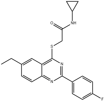 Acetamide, N-cyclopropyl-2-[[6-ethyl-2-(4-fluorophenyl)-4-quinazolinyl]thio]- (9CI) Structure