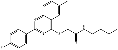 Acetamide, N-butyl-2-[[2-(4-fluorophenyl)-6-methyl-4-quinazolinyl]thio]- (9CI) Structure