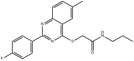 Acetamide, 2-[[2-(4-fluorophenyl)-6-methyl-4-quinazolinyl]thio]-N-propyl- (9CI) 구조식 이미지
