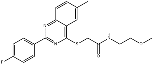Acetamide, 2-[[2-(4-fluorophenyl)-6-methyl-4-quinazolinyl]thio]-N-(2-methoxyethyl)- (9CI) 구조식 이미지