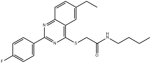 Acetamide, N-butyl-2-[[6-ethyl-2-(4-fluorophenyl)-4-quinazolinyl]thio]- (9CI) 구조식 이미지
