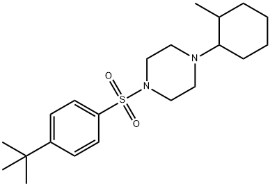 Piperazine, 1-[[4-(1,1-dimethylethyl)phenyl]sulfonyl]-4-(2-methylcyclohexyl)- (9CI) Structure