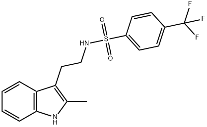 Benzenesulfonamide, N-[2-(2-methyl-1H-indol-3-yl)ethyl]-4-(trifluoromethyl)- (9CI) Structure