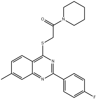 Piperidine, 1-[[[2-(4-fluorophenyl)-7-methyl-4-quinazolinyl]thio]acetyl]- (9CI) 구조식 이미지