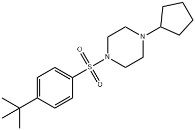 Piperazine, 1-cyclopentyl-4-[[4-(1,1-dimethylethyl)phenyl]sulfonyl]- (9CI) Structure
