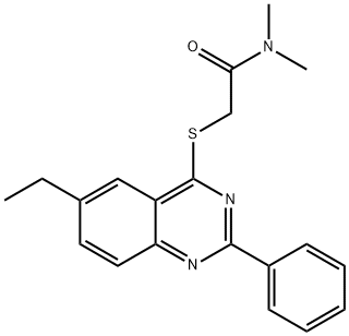 Acetamide, 2-[(6-ethyl-2-phenyl-4-quinazolinyl)thio]-N,N-dimethyl- (9CI) 구조식 이미지