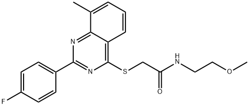 Acetamide, 2-[[2-(4-fluorophenyl)-8-methyl-4-quinazolinyl]thio]-N-(2-methoxyethyl)- (9CI) 구조식 이미지