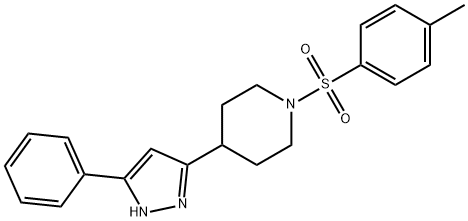 Piperidine, 1-[(4-methylphenyl)sulfonyl]-4-(5-phenyl-1H-pyrazol-3-yl)- (9CI) 구조식 이미지