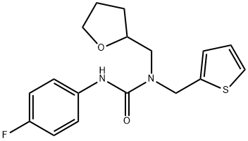 우레아,N-(4-플루오로페닐)-N-[(테트라히드로-2-푸라닐)메틸]-N-(2-티에닐메틸)-(9CI) 구조식 이미지