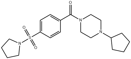 Piperazine, 1-cyclopentyl-4-[4-(1-pyrrolidinylsulfonyl)benzoyl]- (9CI) Structure