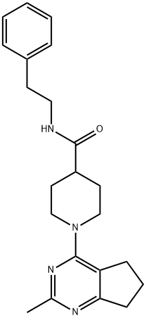 4-Piperidinecarboxamide, 1-(6,7-dihydro-2-methyl-5H-cyclopentapyrimidin-4-yl)-N-(2-phenylethyl)- (9CI) 구조식 이미지