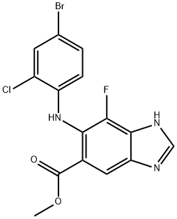 Methyl 6-(4-broMo-2-chlorophenylaMino)-7-fluoro-1H-benzo[d]iMidazole-5-carboxylate Structure