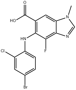 5-(4-broMo-2-chlorophenylaMino)-4-fluoro-1-Methyl-1H-benzo[d]iMidazole-6-carboxylic acid 구조식 이미지