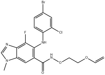 5-(4-broMo-2-chlorophenylaMino)-4-fluoro-1-Methyl-N-(2-(vinyloxy)ethoxy)-1H-benzo[d]iMidazole-6-carboxaMide 구조식 이미지