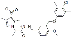 1H-Pyrazole-1-aceticacid,alpha,3,5-trimethyl-4-nitro-,[[3-[(4-chloro-3,5-dimethylphenoxy)methyl]-4-methoxyphenyl]methylene]hydrazide(9CI) 구조식 이미지