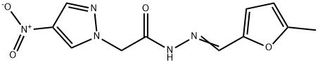1H-Pyrazole-1-aceticacid,4-nitro-,[(5-methyl-2-furanyl)methylene]hydrazide(9CI) 구조식 이미지
