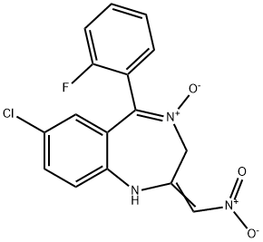 7-CHLORO-1,3DIHYDRO-5-FLUOROPHENYL-2-NITRO-METHYLENE-2H-1,4-BENZODIAZEPINE-4-OXIDE Structure
