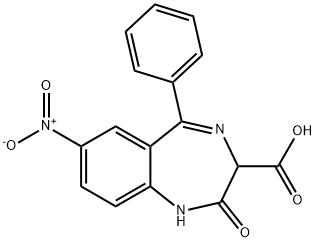 2,3-dihydro-7-nitro-2-oxo-5-phenyl-1H-1,4-benzodiazepine-3-carboxylic acid 구조식 이미지