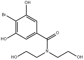 4-Bromo-3,5-dihydroxy-N,N-bis(2-hydroxyethyl)benzamide 구조식 이미지
