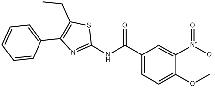 Benzamide, N-(5-ethyl-4-phenyl-2-thiazolyl)-4-methoxy-3-nitro- (9CI) 구조식 이미지