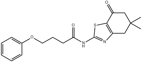 Butanamide, 4-phenoxy-N-(4,5,6,7-tetrahydro-5,5-dimethyl-7-oxo-2-benzothiazolyl)- (9CI) Structure