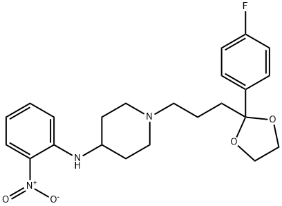 1-[3-[2-(4-fluorophenyl)-1,3-dioxolan-2-yl]propyl]-N-(2-nitrophenyl)piperidin-4-amine  Structure